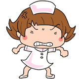 悔しがる看護師のイラスト