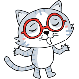 呆れる眼鏡の猫のイラスト