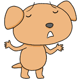 呆れる犬のイラスト