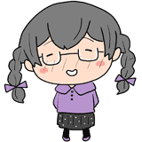 照れる三つ編み眼鏡の女の子のイラスト