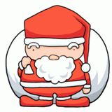 突っ立っているサンタクロースのイラスト