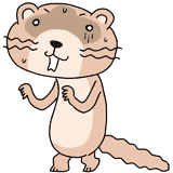 怯えるイタチのイラスト