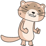 悔しがるイタチのイラスト