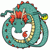 玉を持つ龍のイラスト