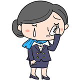 泣くキャビンアテンダントのイラスト