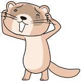困るイタチのイラスト