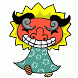 笑う獅子舞のイラスト