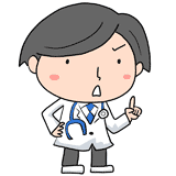 忠告する若い医者のイラスト
