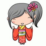 晴れ着の女の子のイラスト