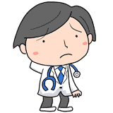 困る若い医者のイラスト