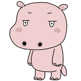 真顔のカバのイラスト