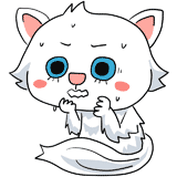 怯えるペルシャ猫のイラスト
