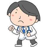 前向きになる研修医のイラスト