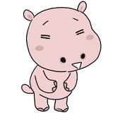 笑うカバのイラスト