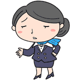 呆れるキャビンアテンダントのイラスト