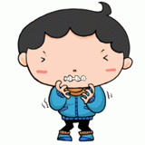 寒そうな男の子のイラスト