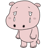 泣くカバのイラスト