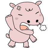 怒るカバのイラスト