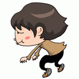 逃げる男のイラスト