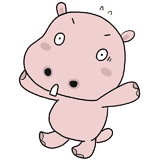 驚くカバのイラスト