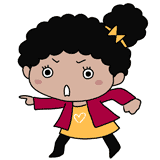 怒る黒人の少女のイラスト