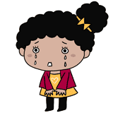 泣く黒人の女の子のイラスト