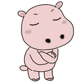 考えるカバのイラスト