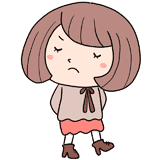 怒るボブのゆるふわ女子のイラスト