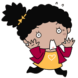 驚く黒人の女の子のイラスト