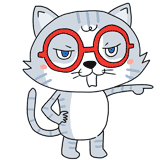 怒る眼鏡の猫のイラスト