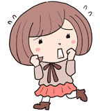 驚くボブのゆるふわ女子のイラスト