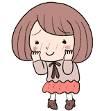 照れるボブのゆるふわ女子のイラスト
