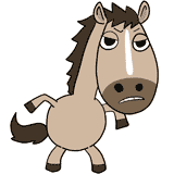 怒る馬のイラスト