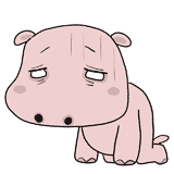 元気がないカバのイラスト