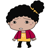 困る黒人の女の子のイラスト