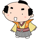優しい言葉をかける子供の殿様のイラスト
