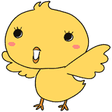 楽しそうなヒヨコのイラスト