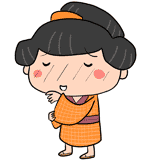 照れる江戸の町娘のイラスト