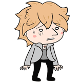 ちょっと引いてるホストのイラスト