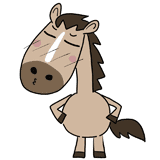 照れる馬のイラスト
