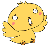驚くヒヨコのイラスト
