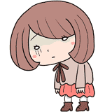 落ち込むボブのゆるふわ女子のイラスト