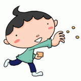 豆をまく男の子のイラスト
