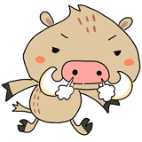 怒る猪のイラスト