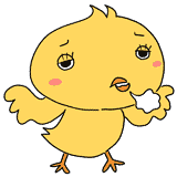 ひねくれたヒヨコのイラスト