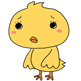 困るヒヨコのイラスト