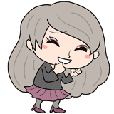 カッツポーズの女性のイラスト