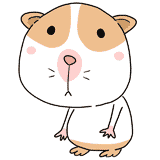 少し寂しそうなモルモットのイラスト