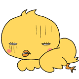 ぐったりしているヒヨコのイラスト
