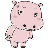 悔しそうなカバのイラスト